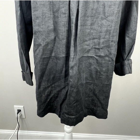 J. Jill Black Button Front Lagenlook Linen Jacket Size M - Picture 12 of 13